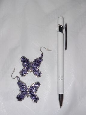Beaded Butterly Earrings